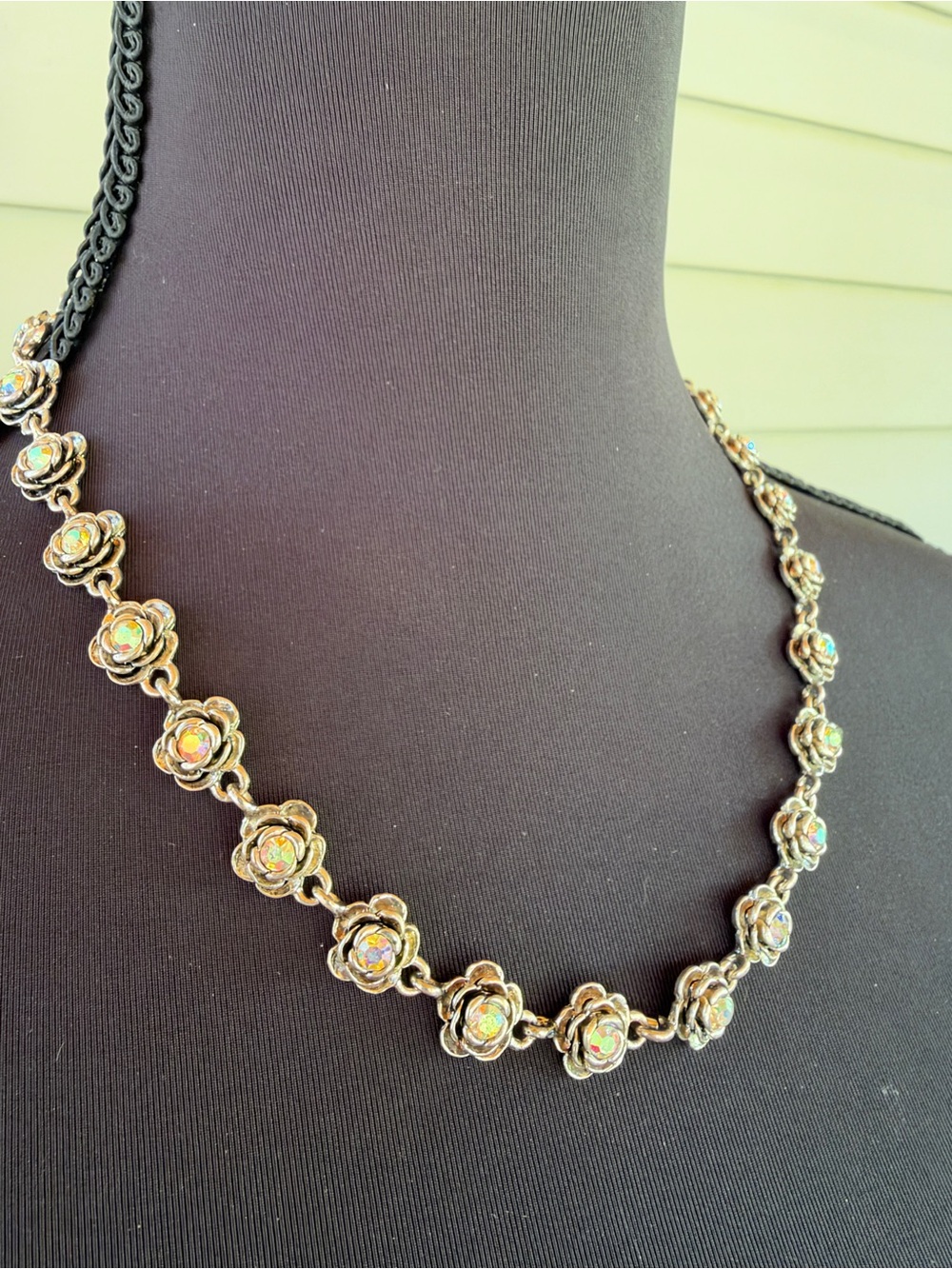 Silver-Tone Floral Opal Necklace - Women Jewelry